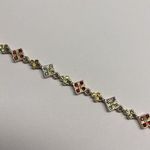 Signed Napier Costume Gold Tone Tennis Bracelet Multi Color Rhinestone Photo 9