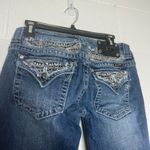 Miss Me  Jeans Womens Size 29 Capri Embellished Rhinestone Studded Pocket Photo 1
