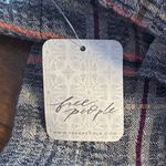 Free People Marley Plaid Wide Leg Gray Jumpsuit Black Straps Boho Size Medium Photo 7