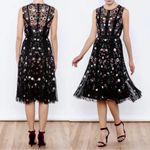 Needle & Thread  • Floral Ombré Embellished Tulle Midi Dress black beaded Photo 3