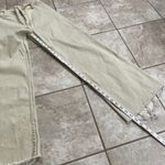 Y2K MIOU MUSE Beige yellowish Wide Leg Crop Raw Hem Jeans Women's Size M Tan Photo 5