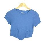 PacSun Women’s Ribbed Fitted Cropped Tee in Blue Size S Photo 0