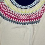 Alpine Design Womens Sz XXL Fair Isle Cream Mock Turtleneck Sweater Blue Collar Photo 2