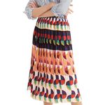 J.Crew NWT Pleated A-Line Midi in Dark Sea Cerise Art Deco Print Skirt 6 Photo 4