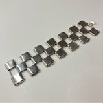 Free People  | Silver Checkered Metal Bracelet Photo 1