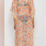 America & Beyond Cover Up Rain Stroke Maxi Orange Photo 6