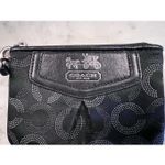 Coach  signature logo black wristlet card holder mini purse EUC‎ Photo 1