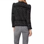 IRO French Designer  Diana Tweed Jacket Black Silver Fringe Puff Sleeves Paris Photo 10