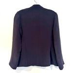 Eileen Fisher High Collar Magnetic Clasp Silk Blend Jacket Women's XS Navy Photo 4