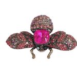 Pink Rhinestone AB Aurora Borealis Bee Statement Piece Pin Brooch Photo 2