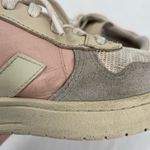 VEJA V-10 Multico Nude Colorblock Sneakers Suede Leather Pink Blue Cream Size 8 Photo 14
