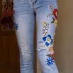 Embroidered Flower Jeans Size 0 Photo 0