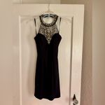 B Darlin  Classic Black Dress with gold Accent Photo 1