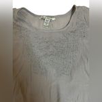 American Rag Cie Light Gray Sequin Cap Sleeve Crop Blouse | Adjustable Hem sz S Photo 2