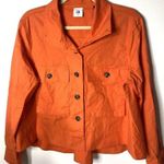 Cabi Tiger Lily Orange Cropped Cotton Swing Resort Button Up Jacket Vibrant M Size M Photo 0