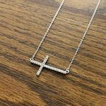 Vintage 925 Sterling Silver Cross Pendant Necklace Photo 4