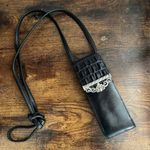 Brighton Vintage Belt Loop Cell Phone Case Black Leather Crossbody Photo 0