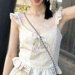 Ivory Cottage Balletcore Summer Ruffle Ribbon Tank Top & Midi Skirt Set Photo 1