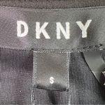 DKNY  Small Black Velour/Velvet Crewneck Twisted Front 3/4 Sleeve Cocktai… Photo 9