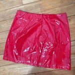 SheIn Red Leather Skirt Photo 1