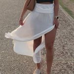 Maxi Skirt With Slit White Size M Photo 0