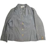 Vtg 1970s Dayton's Oval Room Gray Faux Suede Gold Button Up Blazer Jacket L Size L Photo 0