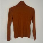 Antonio Melani Rust Pumpkin Turtleneck Sweater Fitted Stretchy Fall Winter Large Photo 4