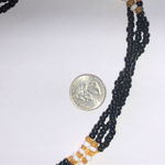 Black Yellow Glass Beads Boho Vintage Beaded Retro Necklace Photo 5