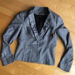 White House | Black Market Ruffle, Tweed Knit Blazer, Gray, Silver, Size 4 Photo 1