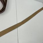 Calvin Klein  Size L Belt Leather Beige Perforated Silver Tone Buckle Vtg Women’s Photo 6