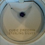 Macy's NWT Elegant Amethyst Lab Created Cubic Zirconia Necklace in Sterling Silver Photo 2