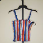 Liberty Love Multi Color Striped Accordion Crop Photo 4