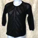 Chelsea & Theodore Crochet Knit Sheer Sweater Navy Blue Jr Size XL Photo 7