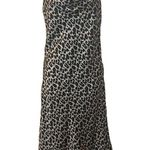 She & Sky Black Gray Cheetah Print Racerback Cowl Neck Midi Slip Dress Small Photo 0