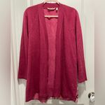 Soft Surroundings  Pattern Back Pink Paisley Open Front Cardigan Size M Photo 3