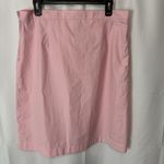 LANDS END Women’s Seer sucker Pink & White Striped Skirt Size 12 Knee Length Photo 3