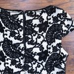 Alice + Olivia • Connie Embroidered Tulle Top black white floral lace mesh Photo 10
