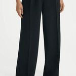 NWT Saloni Women's size 6 Black Wide Tailored Cady Trousers Pleated Business Photo 0