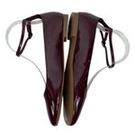 Mango  Faux Patent Leather Ankle Strap Flats Burgundy Size 38/ 7.5 Photo 6