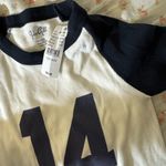 Brandy Melville  14 cropped baseball navy tee Photo 1