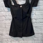 Opening Ceremony Women’s 4 Black V-Neck Micro Mini Cold Shoulder A-Line Dress Photo 4