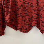 ONA New York Tokyo 100% Wool Textured Mock Neck Sweater Red Black Art Knit L Size L Photo 5