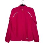 Adidas Track Jacket Hot Pink Full Zip Mesh Lined Athletic Running Photo 0