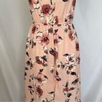 Three Pink Hearts  Dress Womens XS Floral‎ Print Maxi Pink High Low Hem Ruched Photo 7