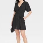 A New Day  Women's Flutter Short Sleeve Pleated Crepe Mini Dress Sz:medium Photo 2