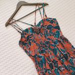 Jason Wu NWOT  Terracotta Cutout Floral Midi Dress Beaded Smocked Vacation Size L Photo 8