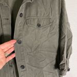 ZARA  Trafaluc TRF‎ Olive Oversized Shirt Dress w/ Frill Ruffle Small Lagenlook Photo 4