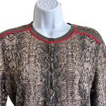 Anthropologie AldoMartins 12 Cardigan Sweater Wool Blend Snakeskin print Brown Photo 3