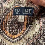 Cute Y2K style oversized aztec print crochet sweater top Boho coquette Brown Photo 3