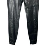 ZARA  Black Faux Leather High Waisted Pants with Zip Hem Women's Sz Medium Photo 2